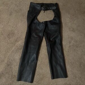 Men's Sleek Black Leather Chaps